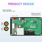 Bộ khuếch đại công suất màn hình màu 100W 12V TPA3116 bảng giải mã Bluetooth có ghi âm cuộc gọi, điều khiển từ xa silicone, điều khiển từ xa silicone nhỏ, điều khiển từ xa nhỏ