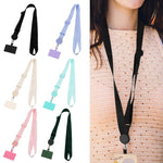 Dây đeo cổ chống mất điện thoại di động có thể tháo rời, màu đen, tím, be