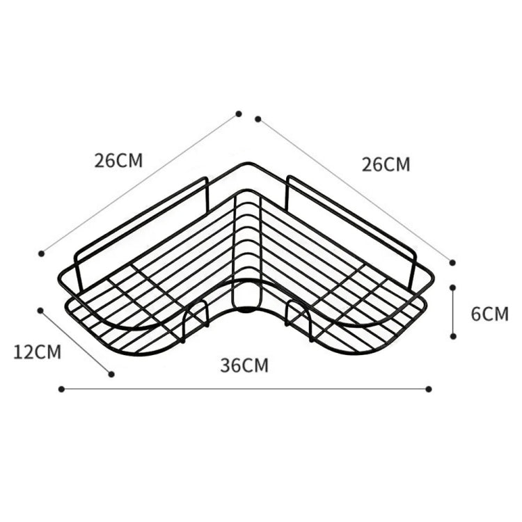 Giá đựng góc nhà tắm không cần đục lỗ đa năng, giá treo tường hình tam giác (Trắng), hình tam giác (Đen)