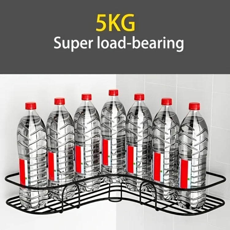 Giá đựng góc nhà tắm không cần đục lỗ đa năng, giá treo tường hình tam giác (Trắng), hình tam giác (Đen)