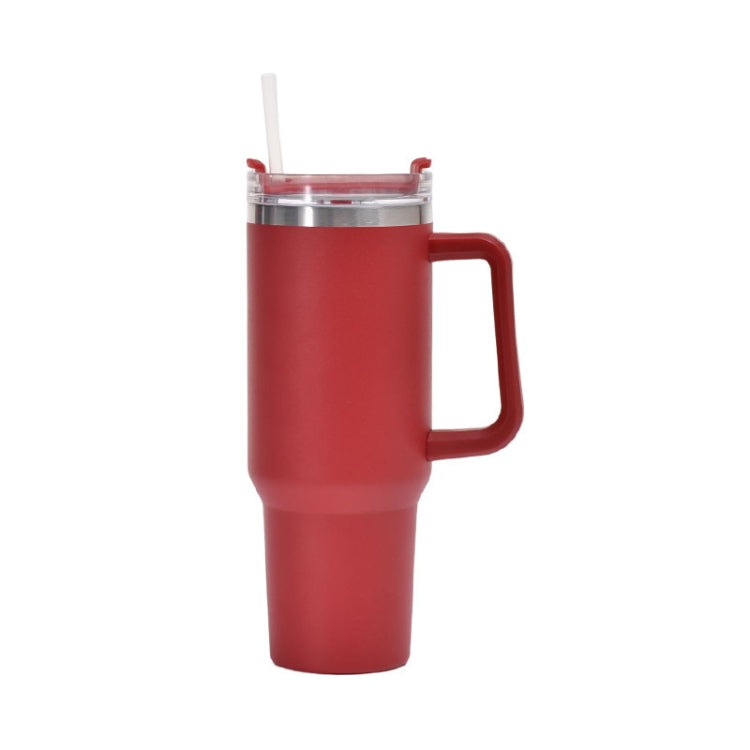 Cốc Xe 40oz Cốc Hút Chân Không Hai Lớp Có Ống Hút Tay Cầm Cốc Giữ Nhiệt Thép Không Gỉ