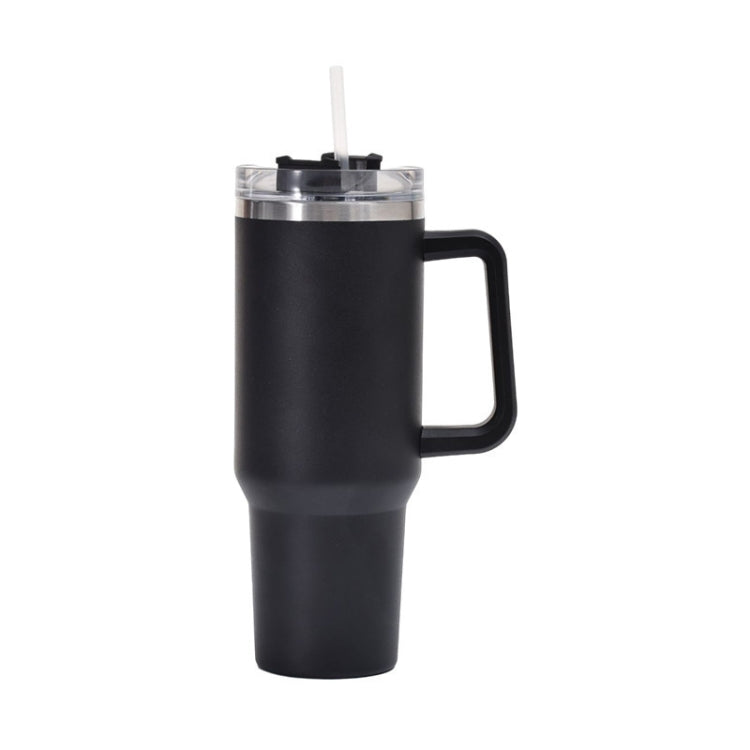 Cốc Xe 40oz Cốc Hút Chân Không Hai Lớp Có Ống Hút Tay Cầm Cốc Giữ Nhiệt Thép Không Gỉ