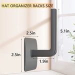 2 cái móc treo tường mũ bóng chày tự dính, màu đen, trắng