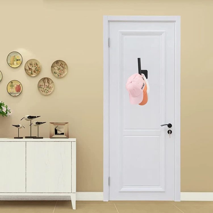 2 cái móc treo tường mũ bóng chày tự dính, màu đen, trắng