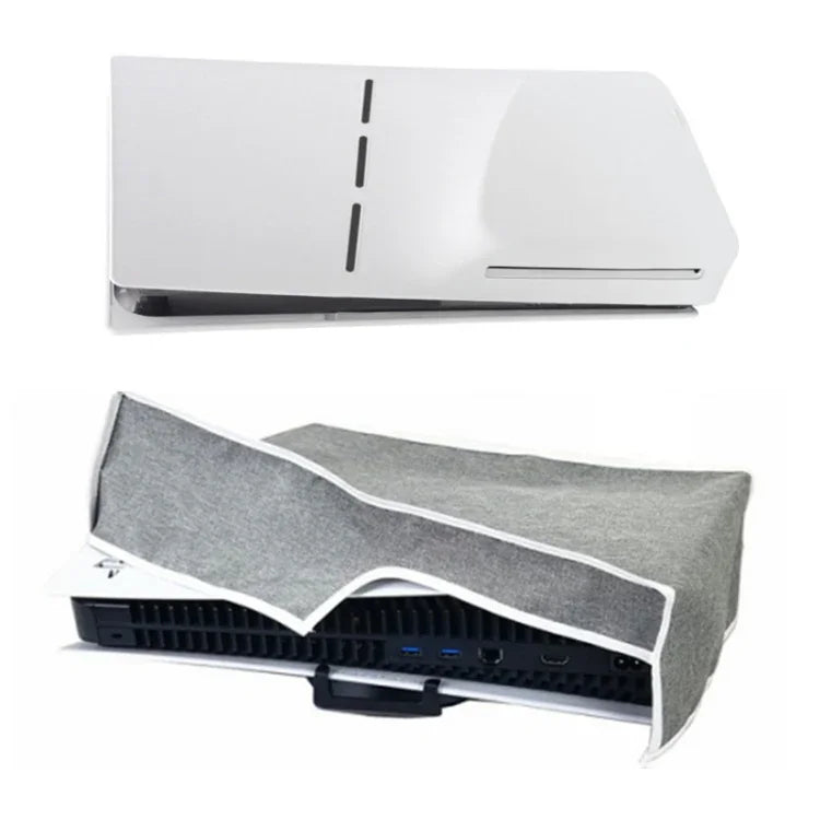 Vỏ bảo vệ chống bụi cho máy chủ PS5 Slim Disc & Digital, màu xám đứng, đen đứng, xám ngang, đen ngang