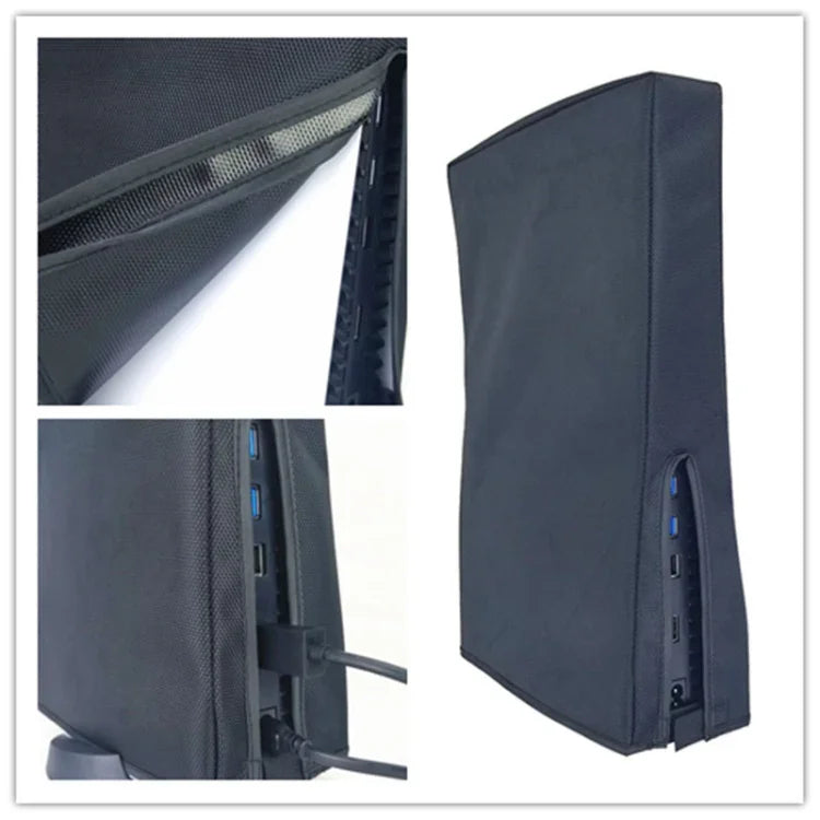 Vỏ bảo vệ chống bụi cho máy chủ PS5 Slim Disc & Digital, màu xám đứng, đen đứng, xám ngang, đen ngang