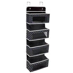 Túi vải treo tường GD03, túi đựng đồ sau cửa tủ quần áo, 4+1 ngăn màu xám, 4+1 ngăn màu be, túi hoa đèn lồng 4 ngăn