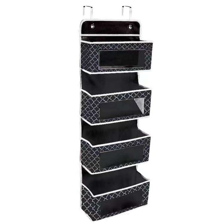 Túi vải treo tường GD03, túi đựng đồ sau cửa tủ quần áo, 4+1 ngăn màu xám, 4+1 ngăn màu be, túi hoa đèn lồng 4 ngăn