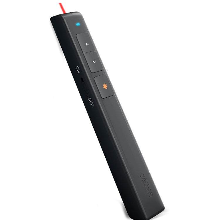 Deli Bút clicker lật trang USB 2.4GHz với ánh sáng đỏ cho PPT, 2802 (Đen), 2802 (Trắng)