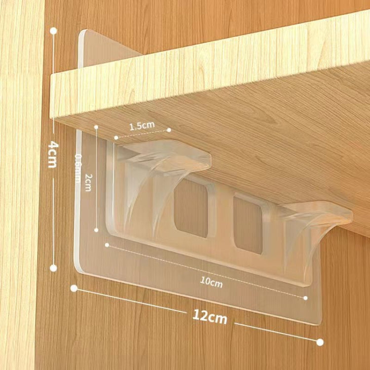 5 cái kẹp đỡ kệ dán tường bằng nhựa cho tủ quần áo, kệ không cần khoan, kẹp đỡ kệ dài có ngăn đôi