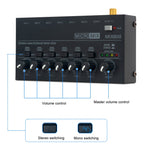 Bộ trộn âm thanh stereo 6 kênh siêu nhỏ gọn, ít ồn, phích cắm Mỹ, MIX600