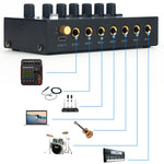 Bộ trộn âm thanh stereo 6 kênh siêu nhỏ gọn, ít ồn, phích cắm Mỹ, MIX600