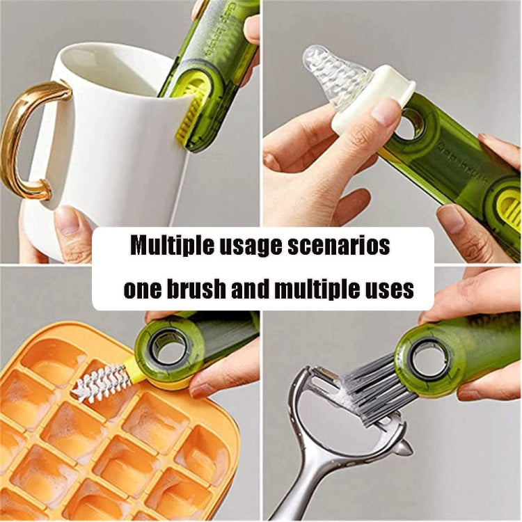 Bàn Chải Vệ Sinh Nắp Cốc Hình Chữ U 3 Trong 1 Dụng Cụ Làm Sạch Rãnh Nắp Bình Nước, Màu Xanh Dương B, Màu Xanh Lá B