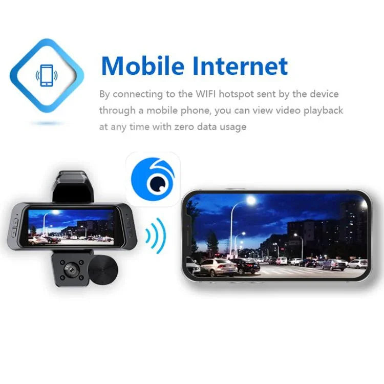 Máy ghi hình lái xe 3 kênh 1080P HD phát lại trên điện thoại di động, G70