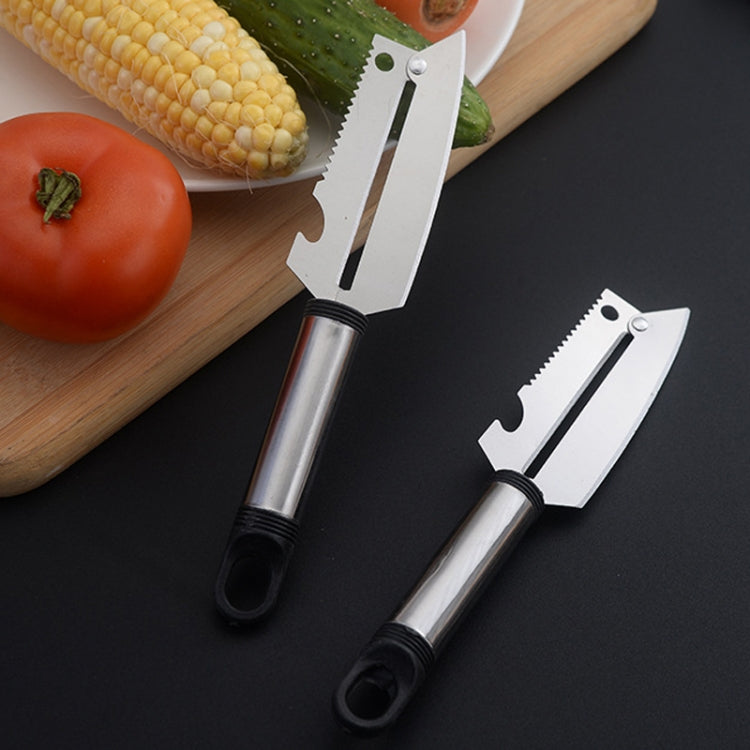 Dao gọt inox đa năng, dụng cụ cạo rau củ quả gia đình, mở nắp chai