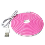 Bộ đèn LED dây silicone neon mềm dẻo USB 5V 2m, USB (hồng), USB (màu ấm), USB (xanh dương)