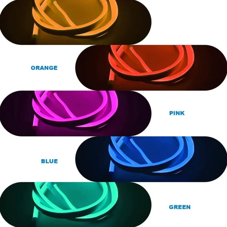 Bộ đèn LED dây silicone neon mềm dẻo USB 5V 2m, USB (hồng), USB (màu ấm), USB (xanh dương)
