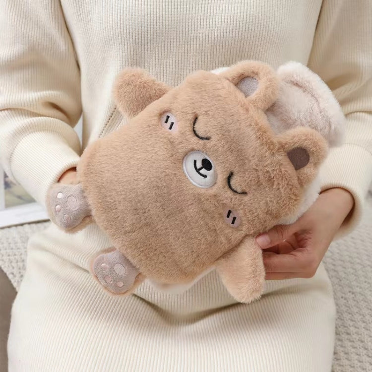 Túi nước nóng 1L, túi giữ ấm tay bằng nhung dễ thương, chó đen trắng, gấu nâu, ếch xanh quả, vịt vàng, thỏ hồng, tập thể, mèo nghịch ngợm, gấu nâu nhỏ, thỏ trắng nhỏ