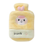 Túi nước nóng 1L, túi giữ ấm tay bằng nhung dễ thương, chó đen trắng, gấu nâu, ếch xanh quả, vịt vàng, thỏ hồng, tập thể, mèo nghịch ngợm, gấu nâu nhỏ, thỏ trắng nhỏ