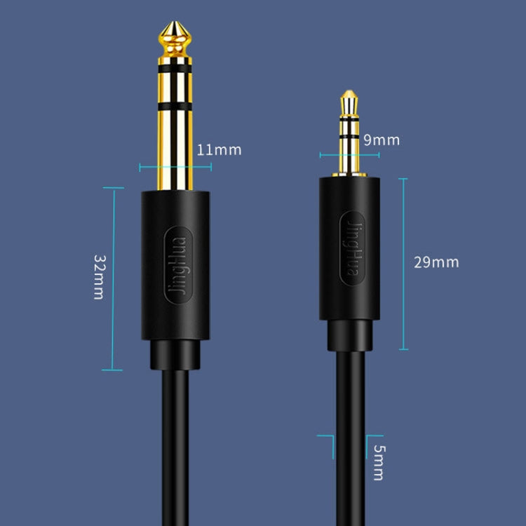 Cáp âm thanh JINGHUA 3.5mm sang 6.5mm cho ampli đàn guitar 6.35mm, dài 0.5m, 1.5m, 3m, 5m