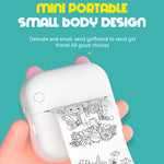 Máy in ảnh nhiệt Bluetooth mini M5 hình hoạt hình, màu xanh dương, màu hồng