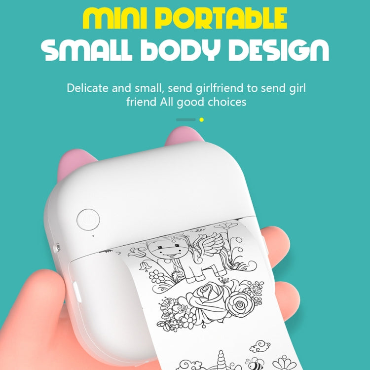 Máy in ảnh nhiệt Bluetooth mini M5 hình hoạt hình, màu xanh dương, màu hồng