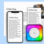 Máy in nhãn mini Bluetooth di động có đèn RGB, in không dùng mực, kèm 1 cuộn giấy, kèm 5 cuộn giấy, kèm 5 cuộn nhãn dán, kèm 5 giấy + 5 nhãn + 3 giấy màu