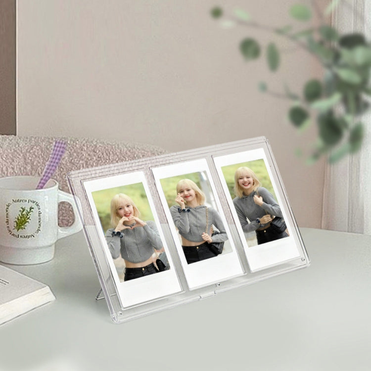 Khung ảnh PC trong suốt ba ô dọc cho Polaroid Mini