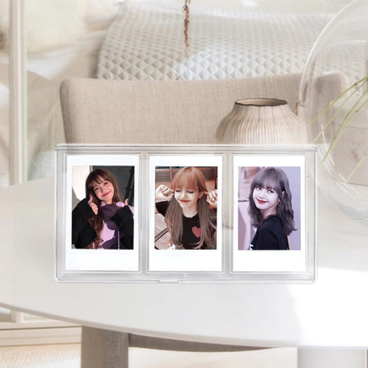 Khung ảnh PC trong suốt ba ô dọc cho Polaroid Mini