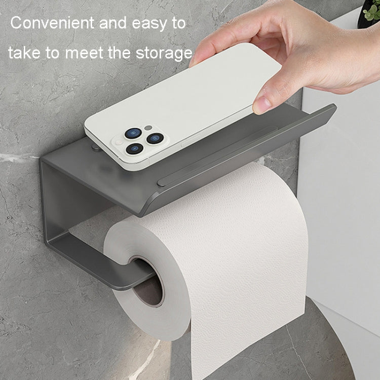 Giá đựng giấy cuộn nhà tắm bằng thép không gỉ không cần đục lỗ kèm kệ đựng điện thoại, giá đựng điện thoại (Trắng), giá đựng giấy (Trắng), giá đựng điện thoại (Đen), giá đựng giấy (Đen), giá đựng điện thoại (Xám), giá đựng giấy (Xám)