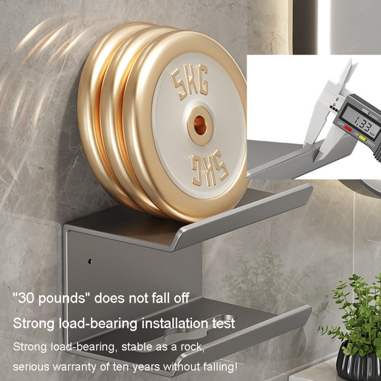 Kệ nhà tắm 2 trong 1 không cần đục lỗ, giá đựng giấy, điện thoại và đồ dùng cá nhân