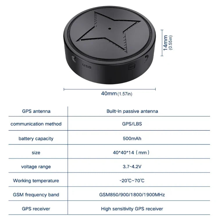 Thiết bị định vị GPS từ tính mạnh không dây 2G cho thú cưng/người già/trẻ em, PG12