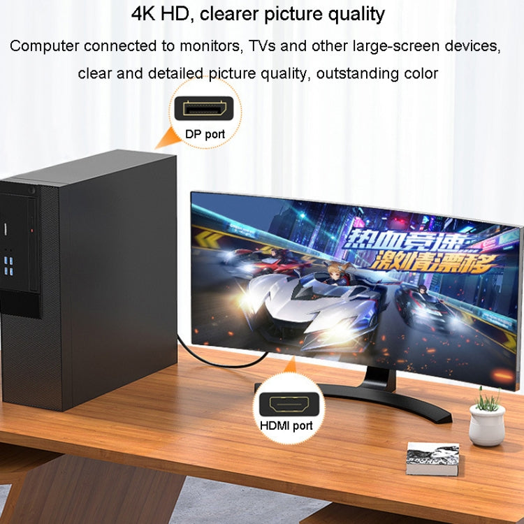 Adapter JINGHUA DP đực sang HDMI cái kết nối video âm thanh, phiên bản phổ thông 1080P, phiên bản phổ thông 4K