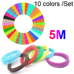 Vật tư bút in 3D sợi nhựa 1.75mm độ bền cao, nguyên liệu thân thiện môi trường, 10 màu / bộ PCL 5m