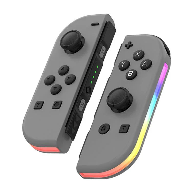 Tay cầm chơi game JOY-02 trái và phải có đèn RGB, cảm giác thân máy, gamepad Bluetooth cho Switch / Switch OLED / Switch Pro / Switch Lite / Switch Joycon, màu đen, xám