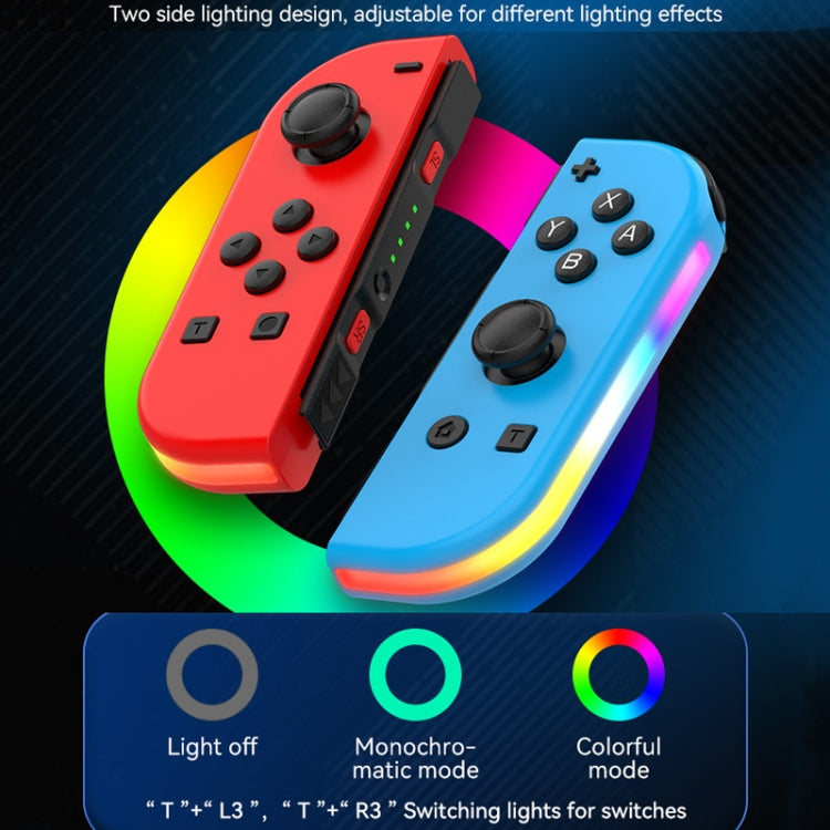 Tay cầm trái và phải JOY-02 có đèn RGB, cảm giác thân máy, gamepad Bluetooth cho Switch / Switch OLED / Switch Pro / Switch Lite / Switch Joycon, màu xanh dương đỏ, xanh lá xanh dương, trắng