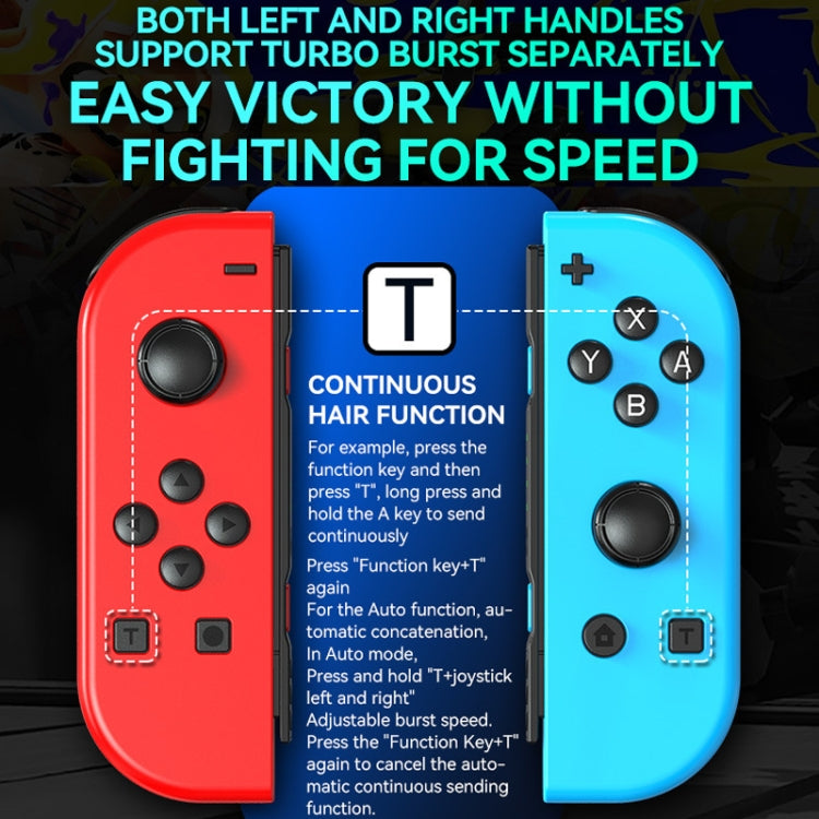 Tay cầm trái và phải JOY-02 có đèn RGB, cảm giác thân máy, gamepad Bluetooth cho Switch / Switch OLED / Switch Pro / Switch Lite / Switch Joycon, màu xanh dương đỏ, xanh lá xanh dương, trắng