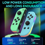 Tay cầm trái và phải JOY-02 có đèn RGB, cảm giác thân máy, gamepad Bluetooth cho Switch / Switch OLED / Switch Pro / Switch Lite / Switch Joycon, màu xanh dương đỏ, xanh lá xanh dương, trắng