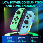 Tay cầm trái và phải JOY-02 có đèn RGB, cảm giác thân máy, gamepad Bluetooth cho Switch / Switch OLED / Switch Pro / Switch Lite / Switch Joycon, màu xanh dương đỏ, xanh lá xanh dương, trắng