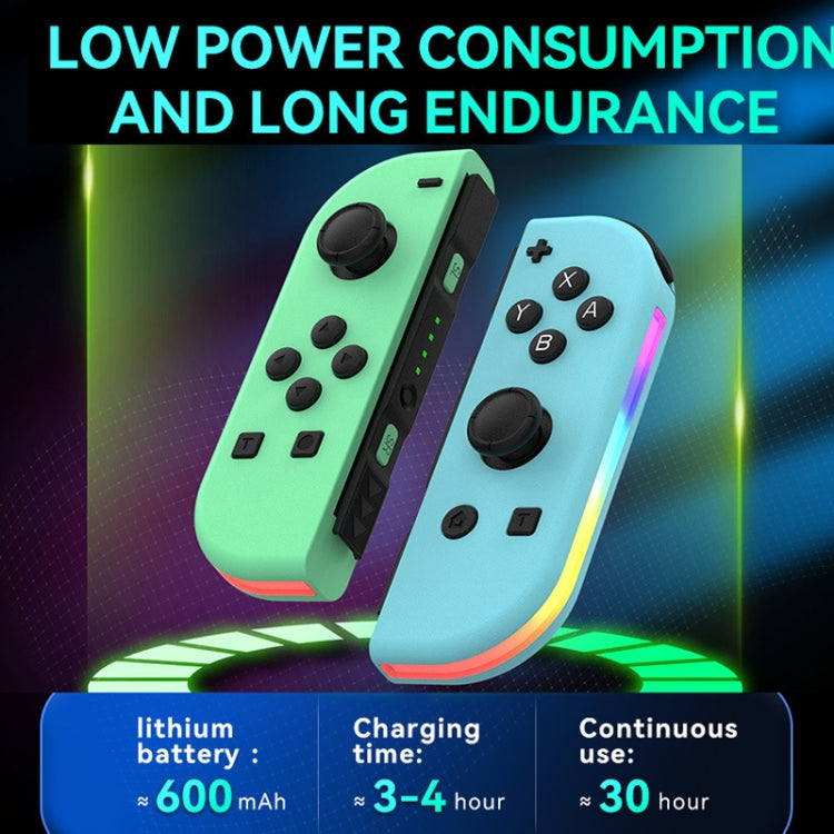 Tay cầm trái và phải JOY-02 có đèn RGB, cảm giác thân máy, gamepad Bluetooth cho Switch / Switch OLED / Switch Pro / Switch Lite / Switch Joycon, màu xanh dương đỏ, xanh lá xanh dương, trắng