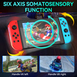 Tay cầm trái và phải JOY-02 có đèn RGB, cảm giác thân máy, gamepad Bluetooth cho Switch / Switch OLED / Switch Pro / Switch Lite / Switch Joycon, màu xanh dương đỏ, xanh lá xanh dương, trắng