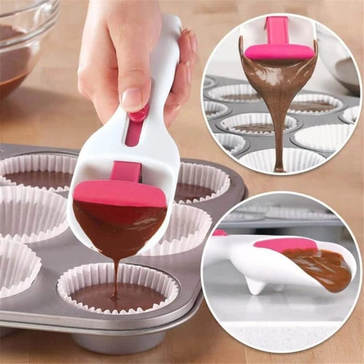 Muỗng xúc bánh cupcake có thể đẩy, tiết kiệm sức lao động, muỗng đo sốt socola