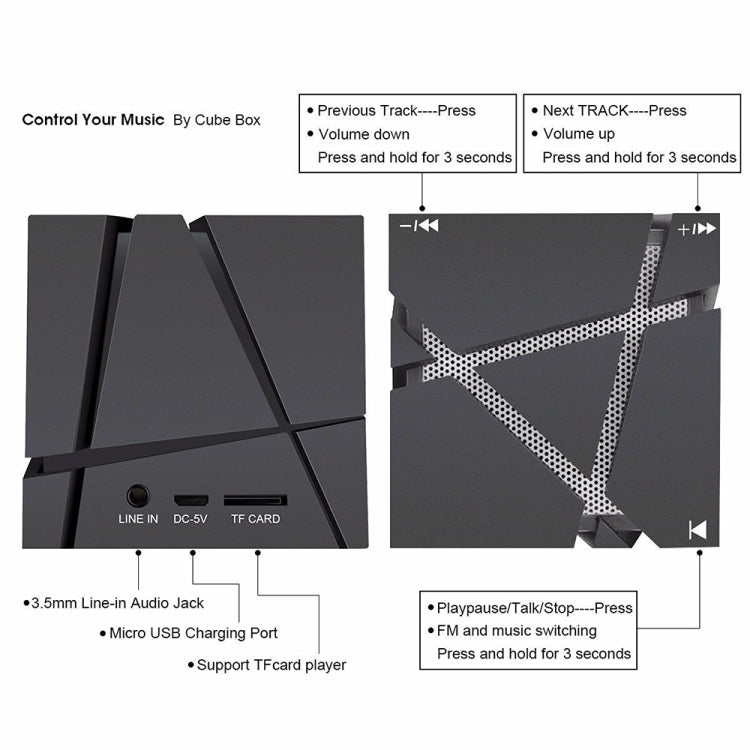 Loa Bluetooth điều khiển giọng nói AI Qone Cube RGB mini không dây, Điều khiển giọng nói AI (Xanh dương), (Hồng), (Đen), (Trắng)