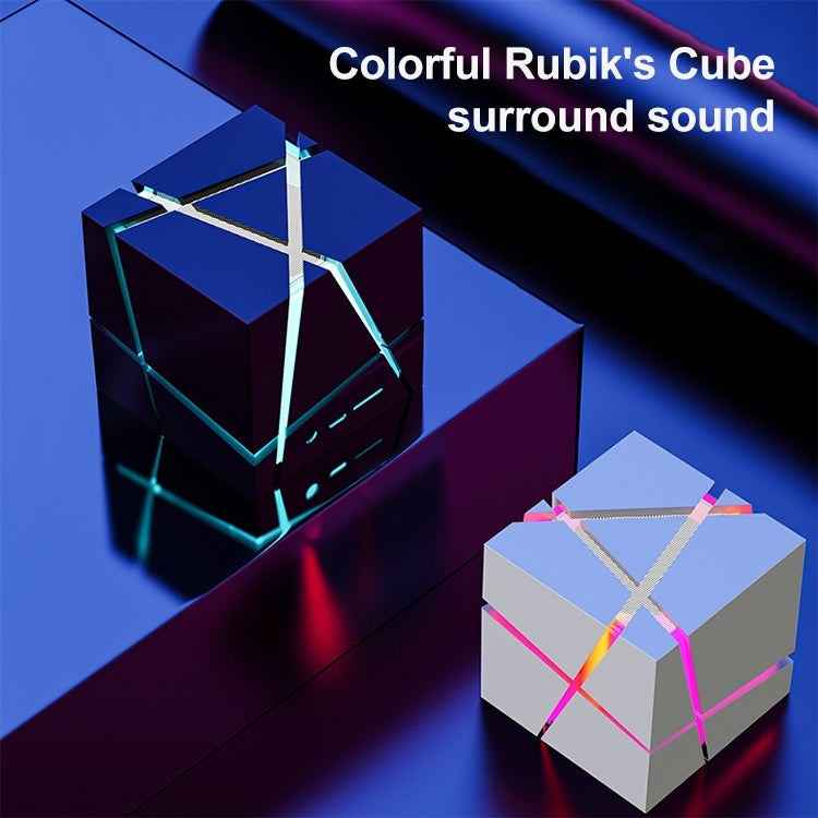 Loa Bluetooth điều khiển giọng nói AI Qone Cube RGB mini không dây, Điều khiển giọng nói AI (Xanh dương), (Hồng), (Đen), (Trắng)