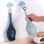 Multifunctional Garlic Press Filter Slotted Spoon Baby Food Grinding Tools, White Gray, Blue Light Blue, Deep Blue Yellow