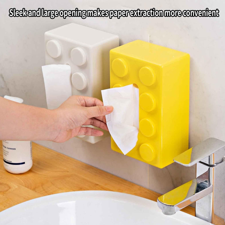 Hộp đựng khăn giấy đa năng hình khối xây dựng hoạt hình trang trí bàn cà phê phòng khách, màu xanh dương, xanh lá, đỏ, đen, trắng