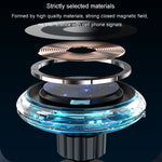For iPhone Magsafe Magnetic Car Wireless Charger Phone Holder Light Emitting Wireless Charger, Ice Blue Breathe Light, Pickup RGB Light