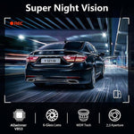 Máy ghi hình lái xe kết nối WiFi 3 inch với camera kép trước 4K + sau 2K HD, A5