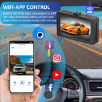 Máy ghi hình lái xe kết nối WiFi 3 inch với camera kép trước 4K + sau 2K HD, A5