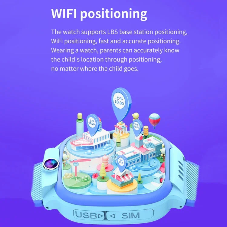 Đồng Hồ Điện Thoại Trẻ Em Thông Minh Y36 Màn Hình 1.44 inch 4G Gọi Video Chống Nước Có Chức Năng SOS